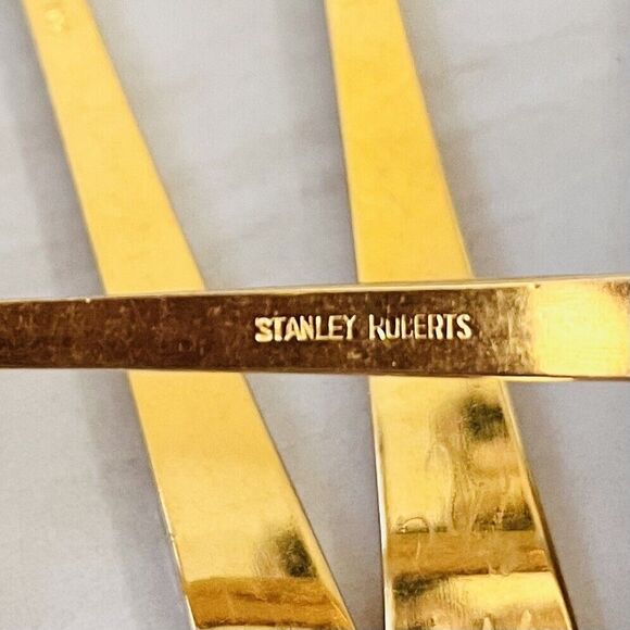 STANLEY ROBERTS Golden Flower Garden (Gold Electroplate) 4pc Flatware Spoon Fork - Picture 7 of 10